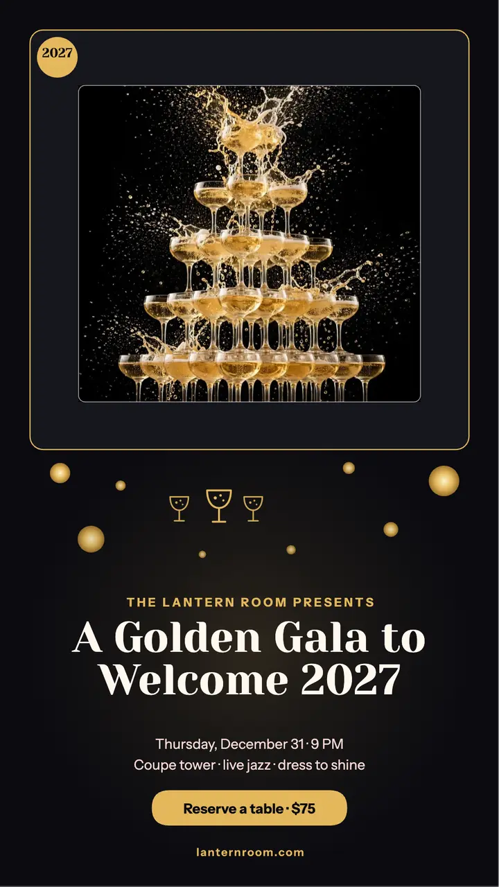 Lantern Room New Year gala gold story template