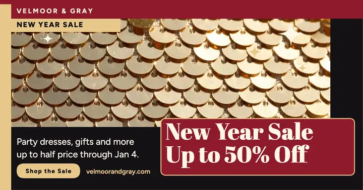 Velmoor and Gray New Year sale sequin post template