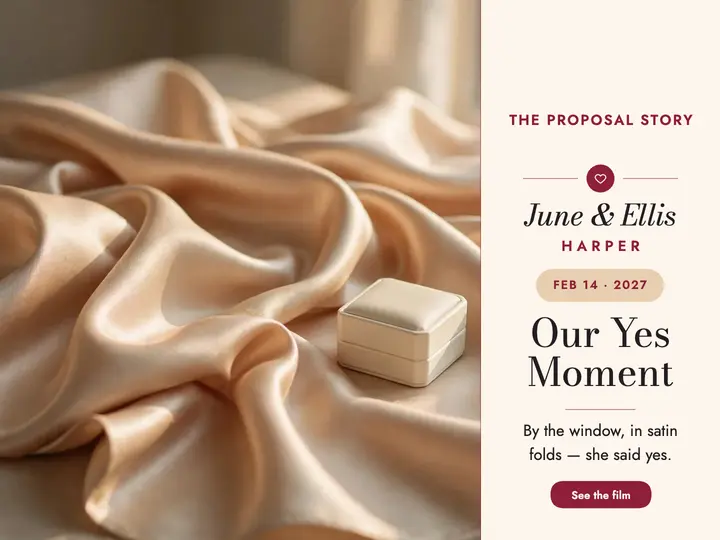 June and Ellis proposal satin slide template