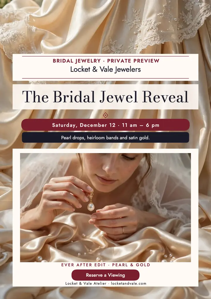 Locket and Vale bridal jewel reveal flyer template