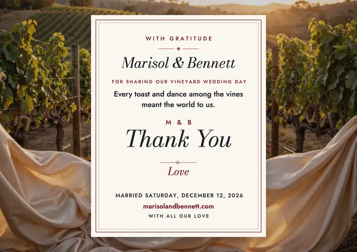 Marisol and Bennett champagne thank you template
