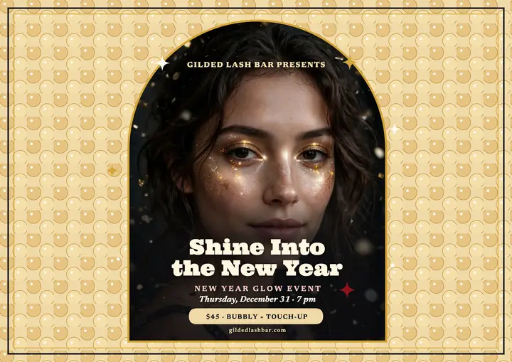 Gilded Lash Bar New Year glow certificate template