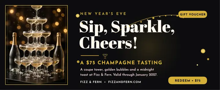 Fizz and Fern champagne toast voucher template