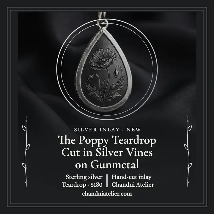 Chandni Poppy Pendant silver post template