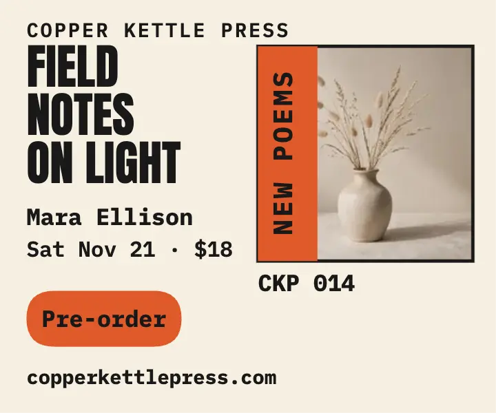Field Notes on Light chapbook launch ad template
