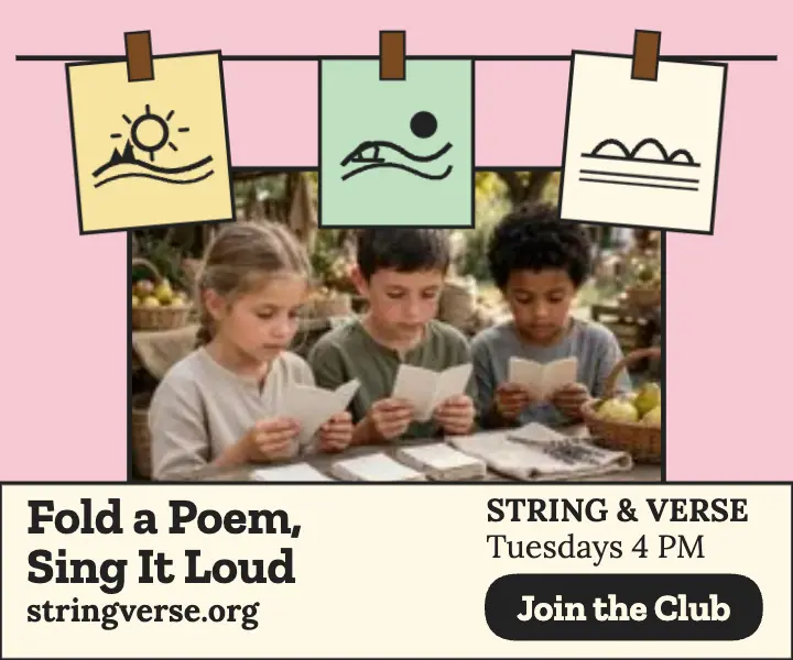 String and Verse poetry chapbook club ad template