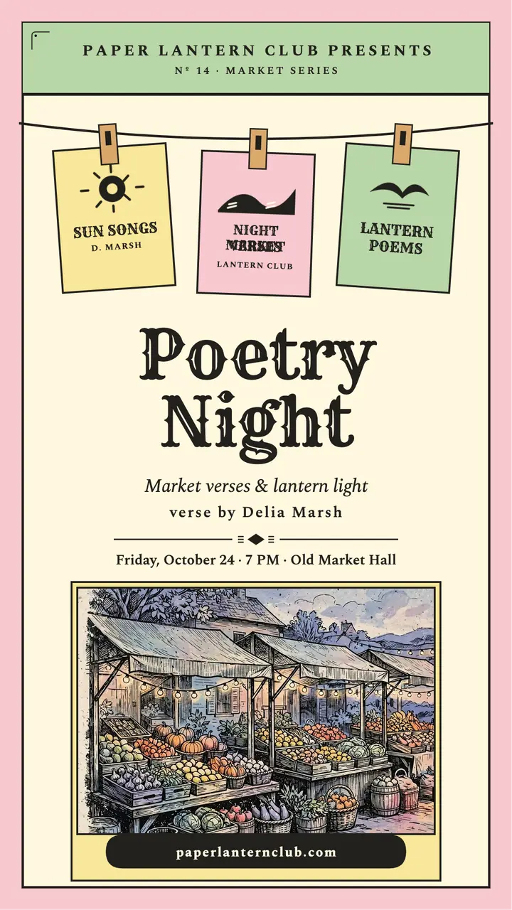 Paper Lantern poetry night story template