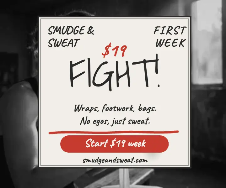 Smudge and Sweat boxing first week ad template
