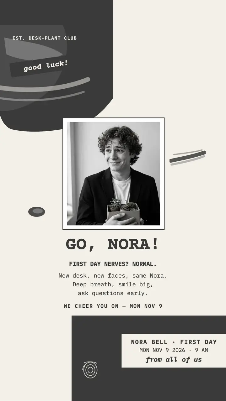 Nora sendoff charcoal story template