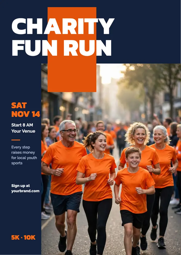 Charity fun run flyer template