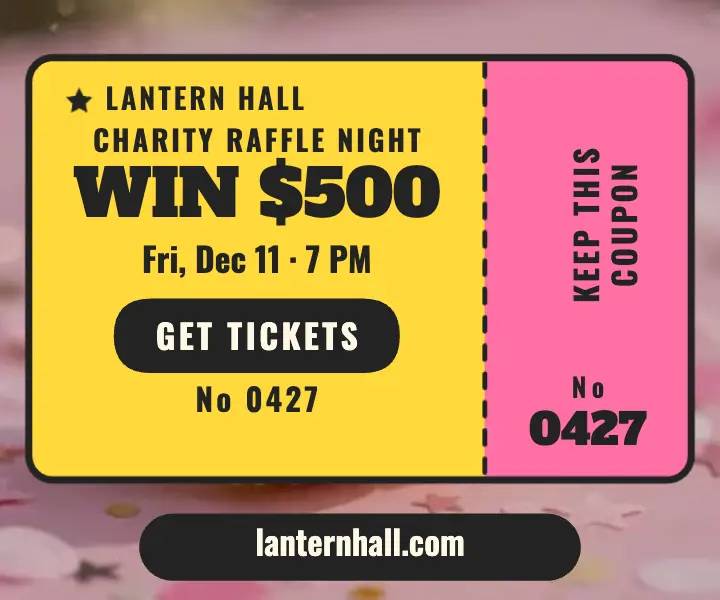 Lantern Hall charity raffle night ad template
