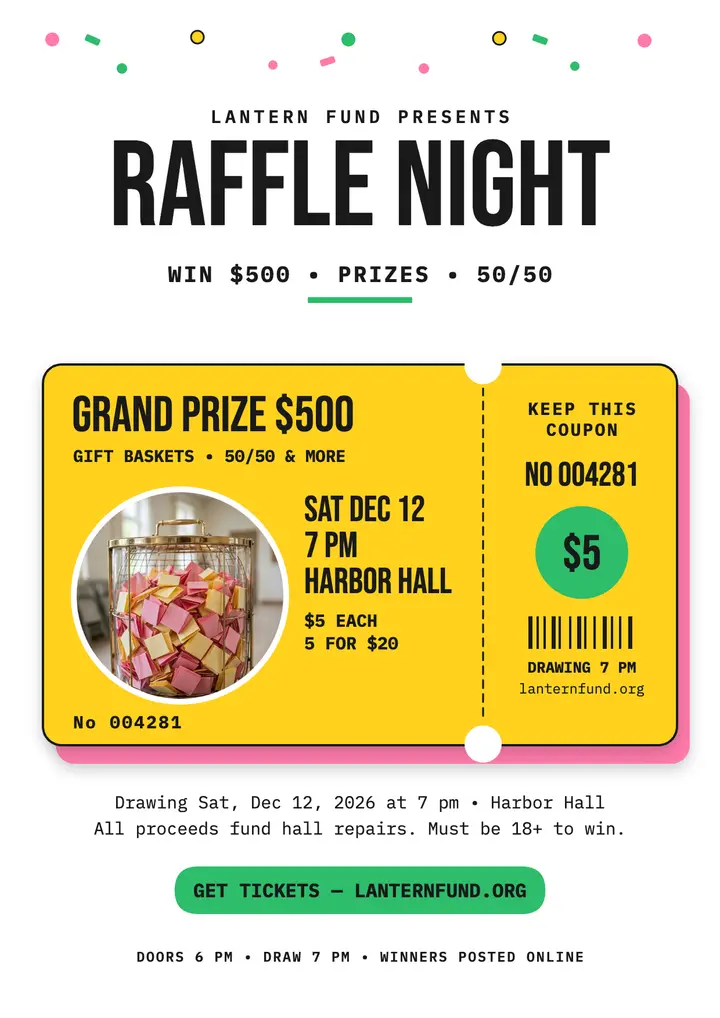 Lantern Fund raffle night flyer: charity raffle flyer template