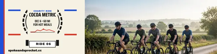 Cocoa Metric charity ride cycling banner template
