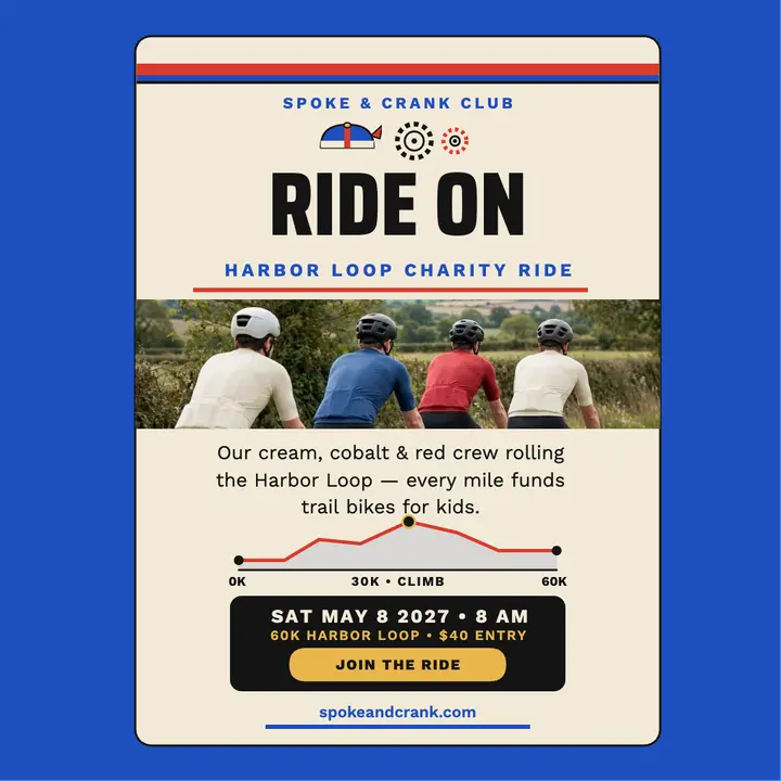 Spoke and Crank Harbor Loop charity ride promo template