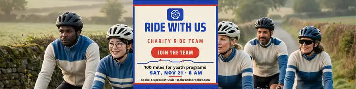 Spoke and Sprocket charity ride team banner template