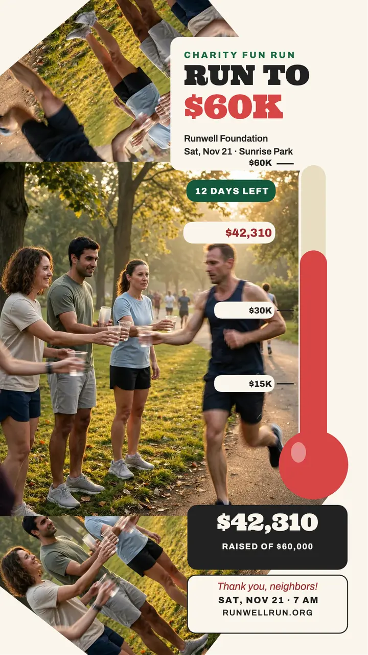 Runwell fun run thermometer story: fun run fundraiser story template
