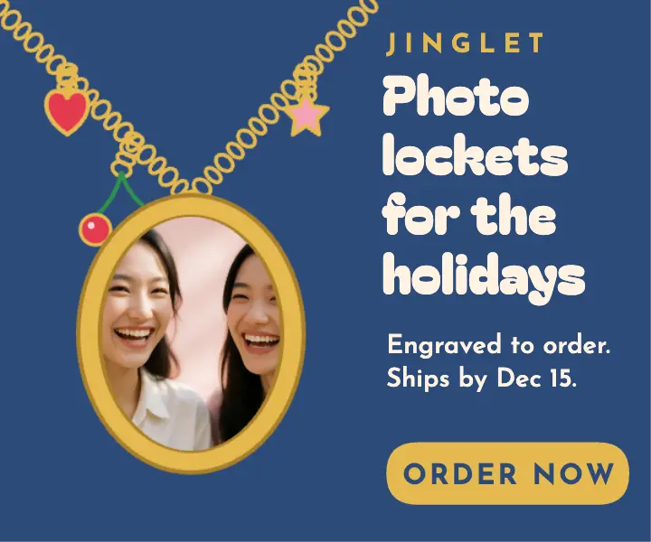 Photo locket holiday gifts charm chain ad template