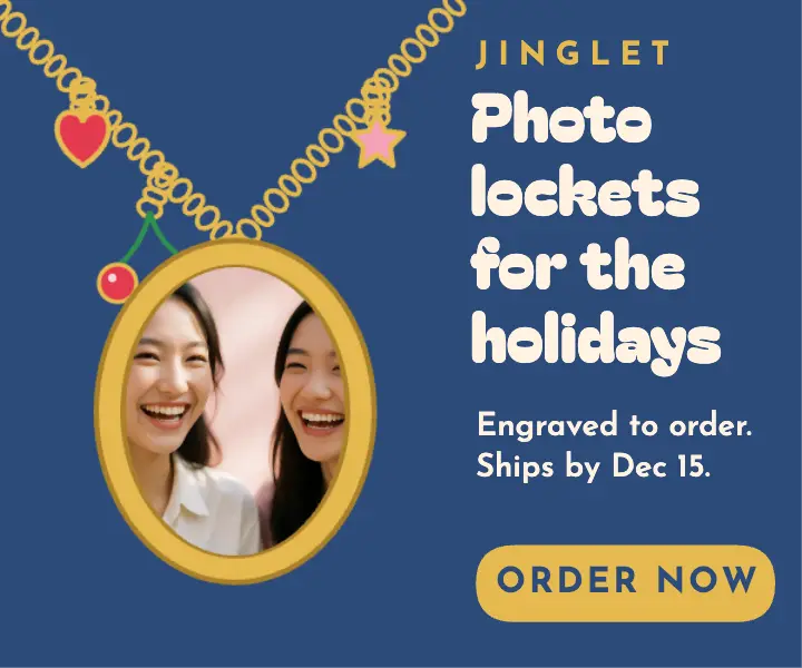 Photo locket holiday gifts charm chain ad template