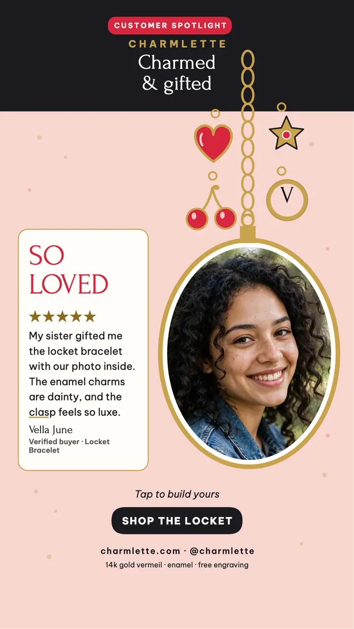 Charmlette locket bracelet review story template