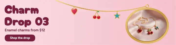 Charm Drop 03 jewelry billboard ad: charm jewelry launch ad template
