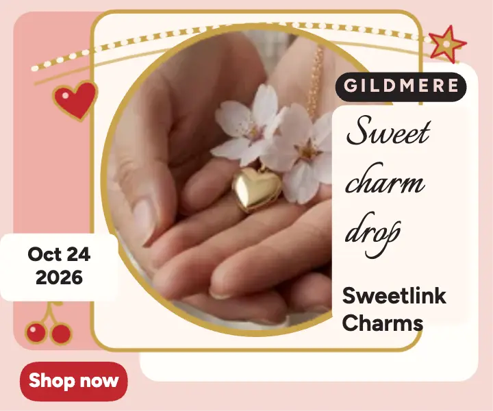 Gildmere sweet charm drop locket ad template