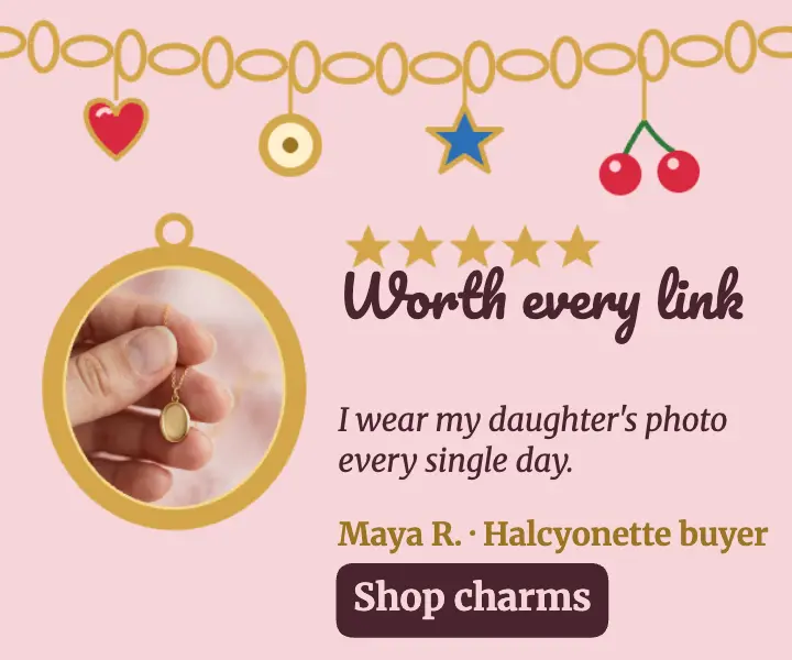 Halcyonette locket necklace review ad template
