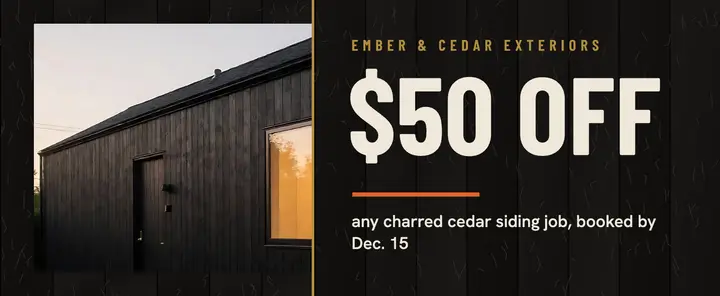 Ember & Cedar charred siding $50 voucher template