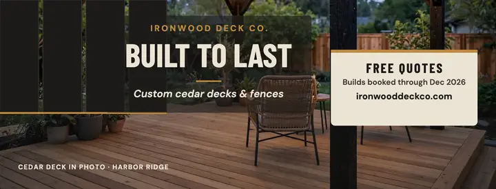 Ironwood Deck cedar builder cover: deck builder facebook cover template