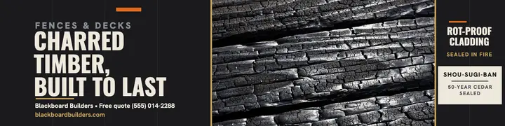Blackboard charred timber banner template