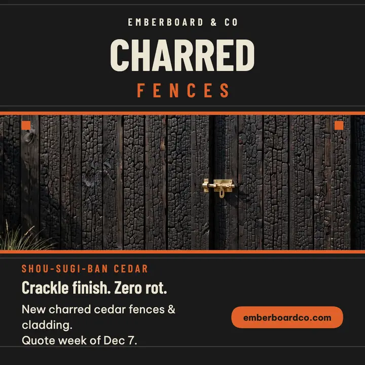 Emberboard charred fence square post template