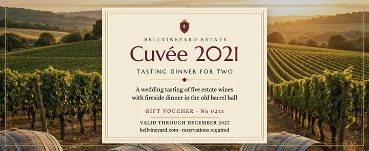 Bellvineyard chateau tasting gift voucher: vineyard tasting gift voucher template