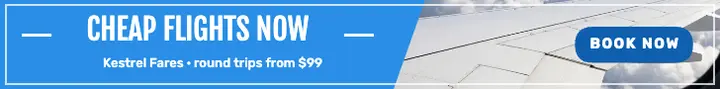 Cheap flights leaderboard ad template