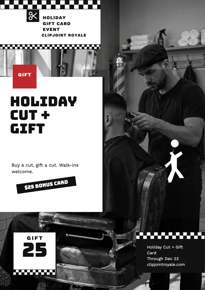 Clipjoint Royale holiday gift flyer template