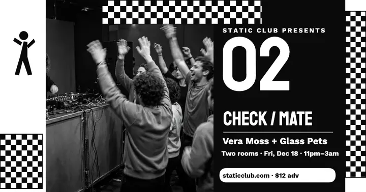 Static Club checker DJ night post: dj night post template