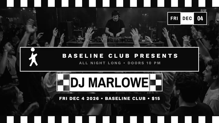 Baseline Club DJ night checker thumbnail template