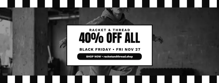 Racket and Thread Black Friday checker cover template