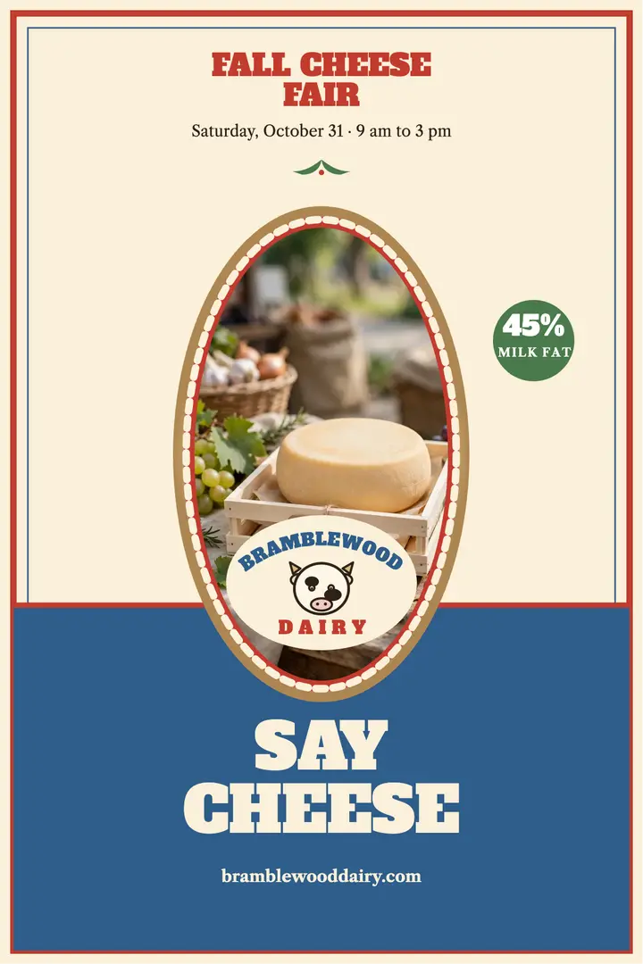 Bramblewood Dairy cheese market poster template