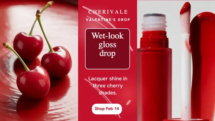 Cherivale wet-look gloss drop YouTube thumbnail template