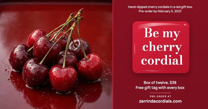 Valentine's cherry cordials pre-order post template