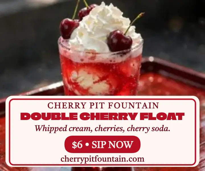 Cherry Pit Fountain double float ad template