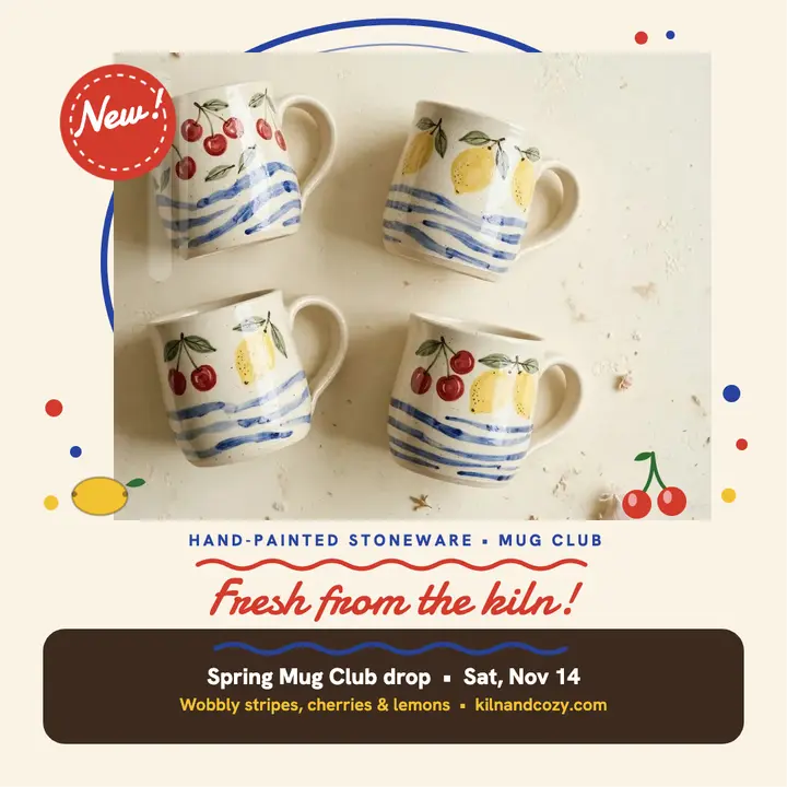 Kiln and Cozy cherry lemon mugs launch template