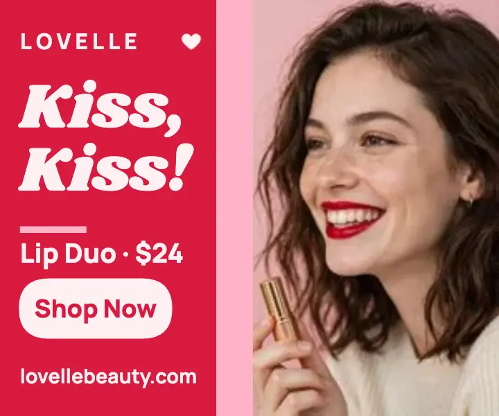 Cherry kiss lip duo ad template