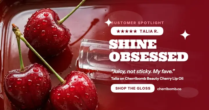 Cherribomb cherry lip oil review post template