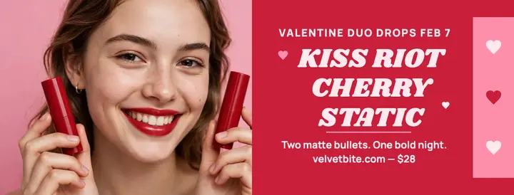 Velvetbite Valentine lipstick duo cover template