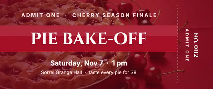 Cherry pie bake-off ticket, cherry gloss template