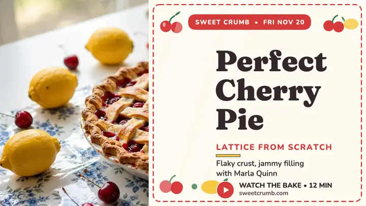 Cherry lattice pie tutorial thumbnail template