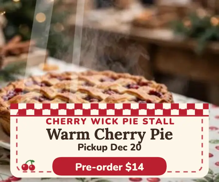 Cherrywick cherry pie holiday ad template