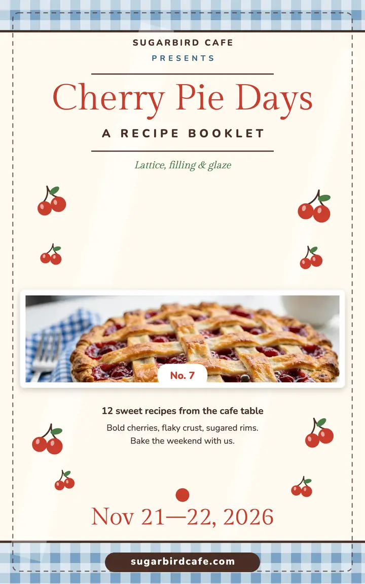 Sugarbird cherry pie recipe booklet template