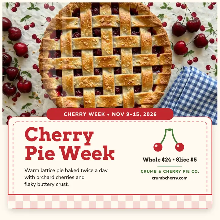 Crumb and Cherry pie week post template