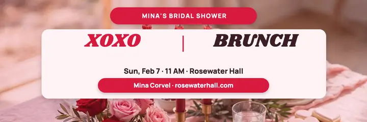 Cherry pink bridal brunch header template